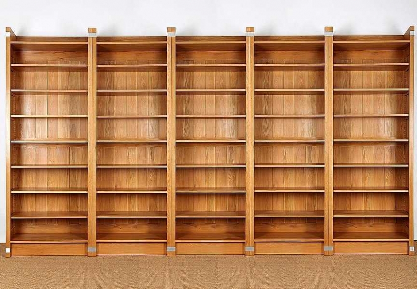 5 Bücherregale Eiche Massivholz als Regalwand 5 Bücherregale Eiche Massivholz als Regalwand