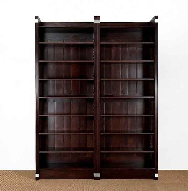 zwei verbundene Regale Erle Mooreiche zwei verbundene Regale Erle Mooreiche