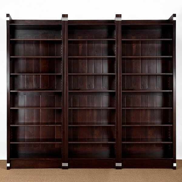 drei Bücherregale Mooreiche als Regalwand drei Bücherregale Mooreiche als Regalwand