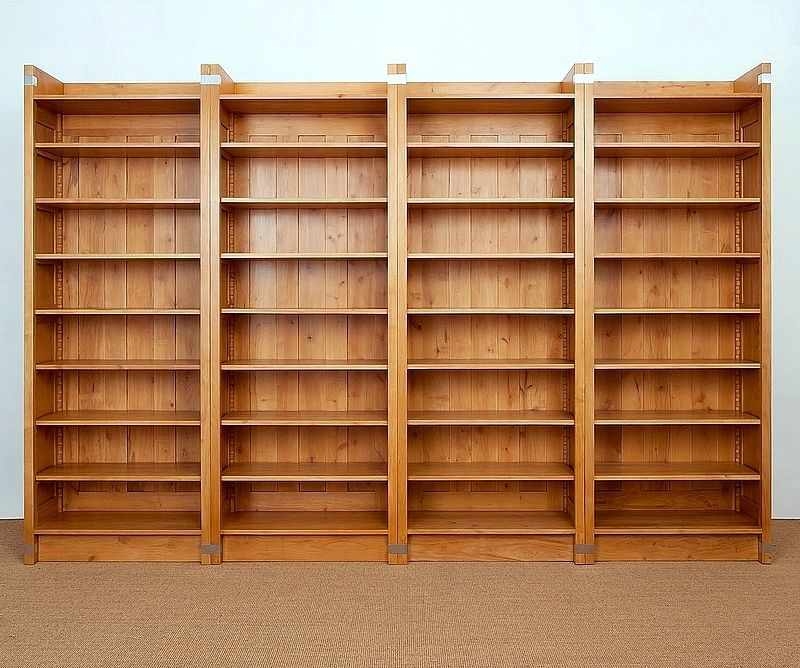 4 Bücherregale Erle Natur als Regalwand 4 Bücherregale Erle Natur als Regalwand